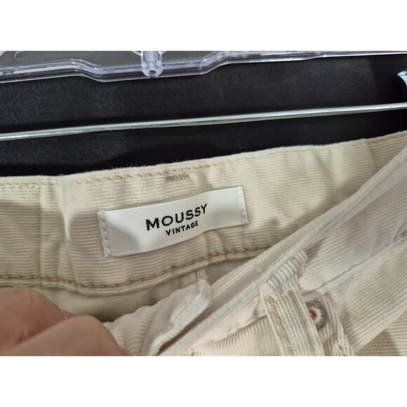 Moussy Vintage SAAB Corduroy Slater Cream Straight Leg Jean Pants 25 - Picture 8 of 8